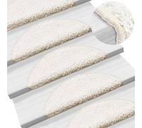 vidaXL Tappetini per scale 15 pz 56x17x3 cm Bianco Semicircolari