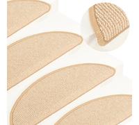 vidaXL Tappetini per scale 15 pz 56x17x3 cm Crema Semicircolari
