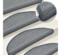 vidaXL Tappetini per scale 15 pz 56x17x3 cm grigio chiaro e blu semicircolari