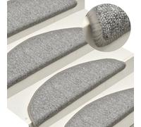 vidaXL Tappetini per scale 15 pz 56x17x3 cm Grigio chiaro Semicircolari
