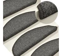 vidaXL Tappetini per scale 15 pz 56x17x3 cm Grigio scuro Semicircolari