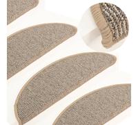 vidaXL Tappetini per scale 15 pz 56x17x3 cm Marrone Semicircolari