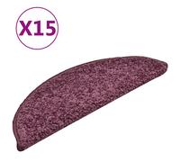 vidaXL Tappetini per scale 15 pz 56x17x3 cm Viola scuro semicircolari