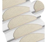 vidaXL Tappetini per scale 15 pz 65x21x4 cm Argento Semicircolari Grandi
