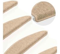 vidaXL Tappetini per scale 15 pz 65x21x4 cm Beige chiaro Semicircolari