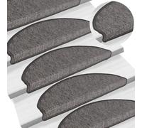 vidaXL Tappetini per scale 15 pz 65x21x4 cm Beige e Grigio Semicircolari Grandi