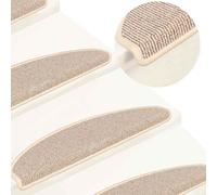 vidaXL Tappetini per scale 15 pz 65x21x4 cm Bianco e Marrone Semicircolari Grandi
