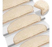 vidaXL Tappetini per scale 15 pz 65x21x4 cm Crema Semicircolari Grandi