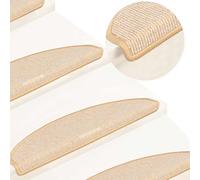 vidaXL Tappetini per scale 15 pz 65x21x4 cm Crema Semicircolari Grandi