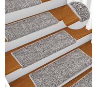 vidaXL Tappetini per scale 15 pz 65x21x4 cm Grigio Bordo rettangolare