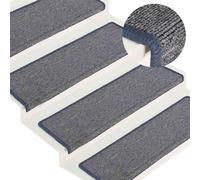vidaXL Tappetini per scale 15 pz 65x21x4 cm Grigio chiaro e blu