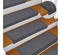 vidaXL Tappetini per scale 15 pz 65x21x4 cm Grigio scuro