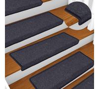 vidaXL Tappetini per scale 15 pz 65x21x4 cm Grigio scuro e blu