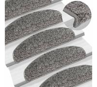 vidaXL Tappetini per scale 15 pz 65x21x4 cm Grigio Semicircolari Grandi