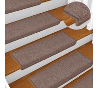 vidaXL Tappetini per scale 15 pz 65x21x4 cm Marrone Bordo rettangolare