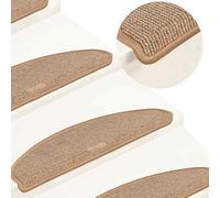vidaXL Tappetini per scale 15 pz 65x21x4 cm Marrone chiaro Semicircolari Grandi