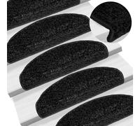 vidaXL Tappetini per scale 15 pz 65x21x4 cm Nero Semicircolari Grandi