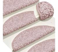 vidaXL Tappetini per scale 15 pz 65x21x4 cm Rosa chiaro Semicircolari Grandi