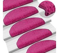 vidaXL Tappetini per scale 15 pz 65x21x4 cm rosa semicircolari grandi