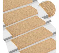vidaXL Tappetini per scale 15 pz 65x21x4 cm Sisal bordo rettangolare