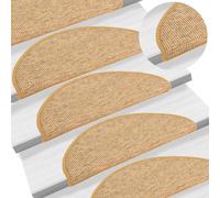 vidaXL Tappetini per scale 15 pz 65x21x4 cm Sisal Semicircolari Grandi