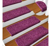 vidaXL Tappetini per scale 15 pz 65x21x4 cm Viola Bordo rettangolare