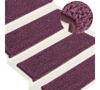 vidaXL Tappetini per scale 15 pz 65x21x4 cm Viola scuro con bordo rettangolare
