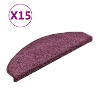 vidaXL Tappetini per scale 15 pz 65x21x4 cm Viola scuro Semicircolari Grandi