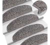 vidaXL Tappetini per scale 15 pz 65x21x4cm Grigio Semicircolari Grandi
