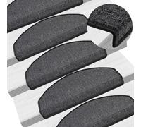 vidaXL Tappetini per scale 15 pz 65x24x4 cm Antracite Semicircolari Grandi