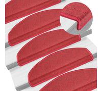 vidaXL Tappetini per scale 15 pz 65x24x4 cm Bordeaux Semicircolari Grandi