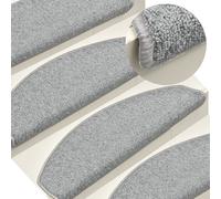 vidaXL Tappetini per scale 15 pz 65x24x4 cm Grigio chiaro Semicircolari Grandi