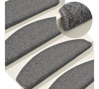 vidaXL Tappetini per scale 15 pz 65x24x4 cm Grigio scuro Semicircolari Grandi