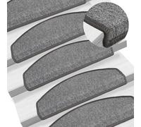 vidaXL Tappetini per scale 15 pz 65x24x4 cm Grigio scuro Semicircolari Grandi