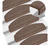 vidaXL Tappetini per scale 15 pz 65x24x4 cm Marrone caffè Semicircolari Grandi