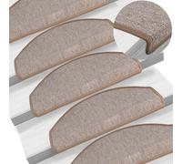 vidaXL Tappetini per scale 15 pz 65x24x4 cm Marrone chiaro Semicircolari Grandi