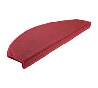 vidaXL Tappetini per scale Antiscivolo 15 pz in PP con nastro biadesivo Trapuntati Rosso 65x24x4 cm