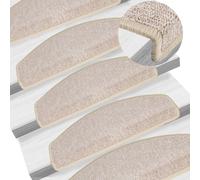 vidaXL Tappetini per scale 15 pz 65x24x4 cm tortora semicircolari grandi