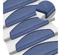 vidaXL Tappetini per Scale 15 pz Blu 65x24x4 cm