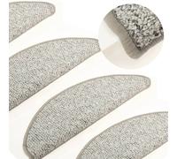vidaXL Tappetini per Scale 15 pz Grigio Chiaro 56x17x3 cm