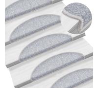 Tappetini per scale 15 pz grigio chiaro 56x17x3 cm