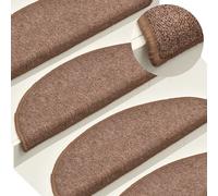 vidaXL Tappetini per Scale 15 pz Marroni 56x17x3 cm