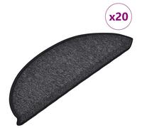 vidaXL Tappetini per scale 20 pz 56x17x3 cm Antracite Semicircolari
