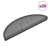 vidaXL Tappetini per scale 20 pz 56x17x3 cm Grigio scuro Semicircolari