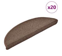 vidaXL Tappetini per scale 20 pz 56x17x3 cm Marrone caffè Semicircolari