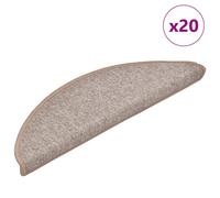 vidaXL Tappetini per scale 20 pz 56x17x3 cm Marrone chiaro Semicircolari