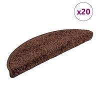 vidaXL Tappetini per scale 20 pz 56x17x3 cm Marrone Semicircolari