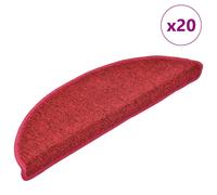 vidaXL Tappetini per scale 20 pz 56x17x3 cm Rossi semicircolari