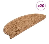 vidaXL Tappetini per scale 20 pz 65x21x4 cm Beige Semicircolari Grandi