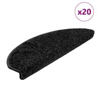 vidaXL Tappetini per scale 20 pz 65x21x4 cm Nero Semicircolari Grandi